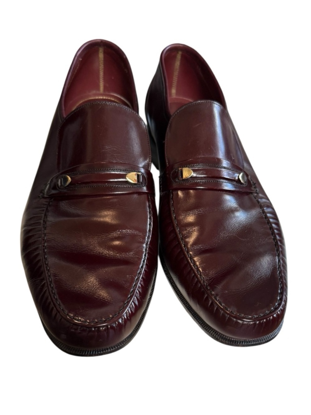 Florsheim Royal Imperial Burgundy Brown Leather Horsebit Loafers 11.5 D Vintage - Picture 2 of 10